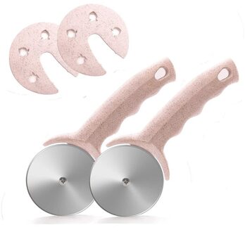 Pizza Cutter Wiel, Pizzasnijder Met Cover,Pizza Slicer, roterende Pizza Wiel Snijders (2-Roze)