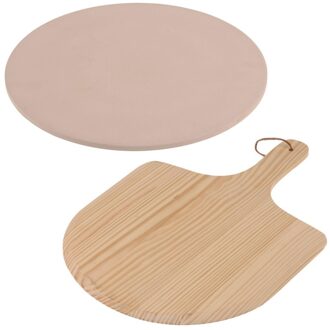 Pizzasteen met pizzaschep 33 cm - Pizzascheppen Multikleur