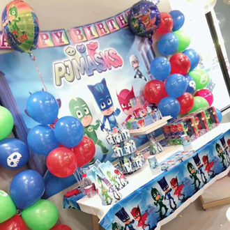 PJ Mask Cartoon Theme Birthday Party Disposable Tableware Kids Character Toy Toy Decoration Catboy Owlette Gekko Anime Doll Toy