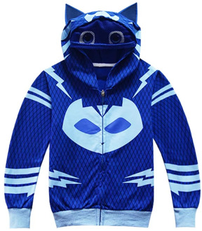 PJ Masks 2020 New Spring and Autumn Children's Zipper Jacket Boy's Clothing with Hat Warm Jacket Halloween Costumes