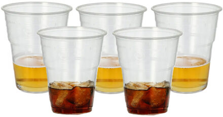 PLA frisdrank/bier glazen - 75x stuks - 300 ml - Horeca drinkbekers transparant