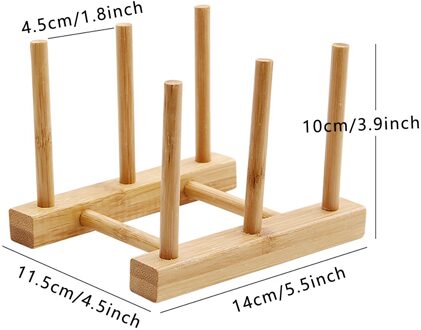 Plaat Drogen Drain Stand Opslag Plank Bamboe Schotel Houder Rack Servies Aanrecht Aanrecht Organizer Gadgets # G30