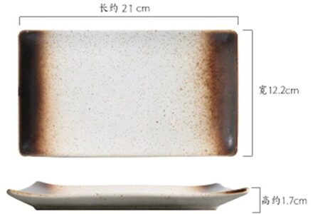 Plaat Grote Size Vlakke Plaat Mooie Servies Creatieve Grote Rechthoekige Plaat Japanse Keramische Plaat Sushi D
