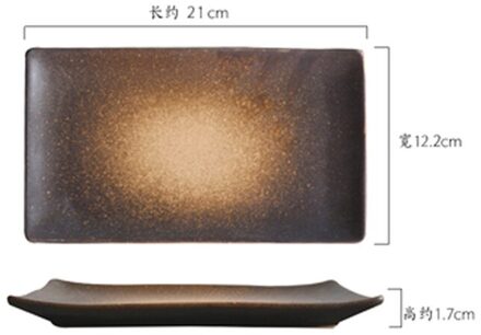 Plaat Grote Size Vlakke Plaat Mooie Servies Creatieve Grote Rechthoekige Plaat Japanse Keramische Plaat Sushi