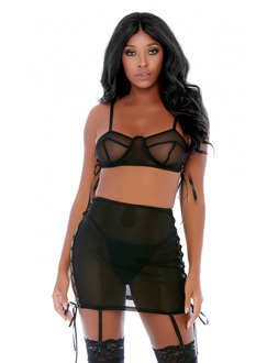Plaats O-ring Op Het - Lingerie Rok Set - L