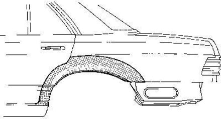 Plaatwerkdeel .w126 80-.wielschermrechts Ach