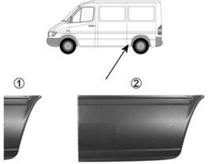 PLAATWERKDEEL Zijplaat R Kort 26 cm