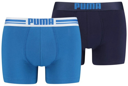 Placed Logo Boxershort - 2-pack - Blauw - Maat XL