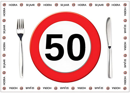Placemat 50 jaar - 10x stuks - 42 x 30 cm - 90g - papier - verjaardag - jubileum