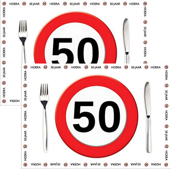 Placemat 50 jaar - 20x stuks - 42 x 30 cm - 90g - papier - verjaardag - jubileum