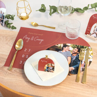 Placemat boog met kleurplaat Kerstmis - Set van 24
