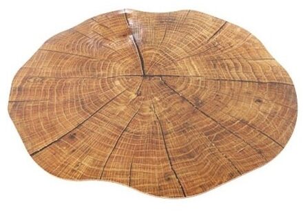 Placemat - boomstam print - kruk/kunststof - Rond - 38 cm - boomstronk - onderlegger