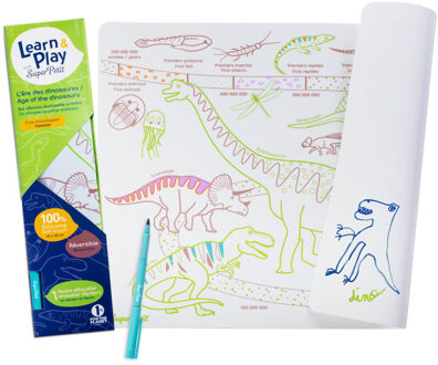 Placemat Dinosaurus omkeerbare siliconen placemat om in te kleuren | SuperPetit