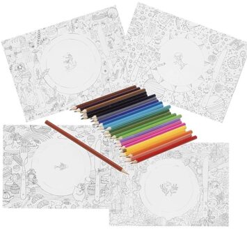 Placemat inkleuren met kleurpotloden voor kinderen