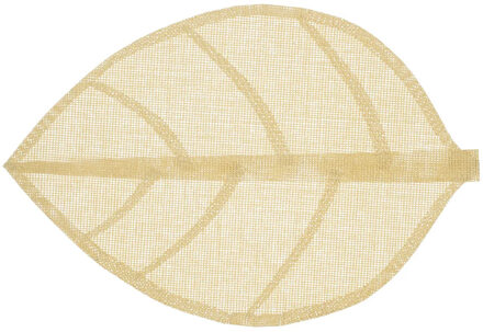 Placemat Leaf - beige - ovaal - 50 x 33 cm - Decoratief
