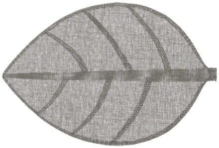 Placemat Leaf - grijs - ovaal - 50 x 33 cm - Decoratief