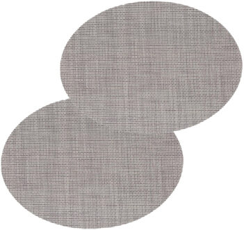Placemat Maoli - 4x - ovaal - grijs - 48 x 35 cm - kunststof - onderlegger