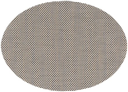 Placemat Maoli - ovaal - zwart/beige - 48 x 35 cm - kunststof - onderlegger Multi