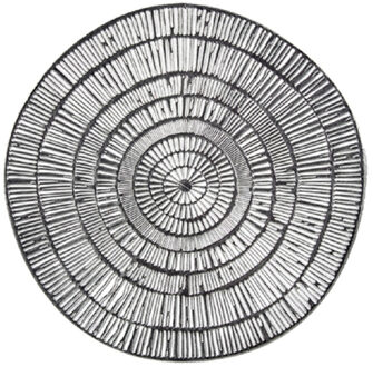 Placemat - metallic zilver - rond - D38 cm - kunststof - Placemats Zilverkleurig