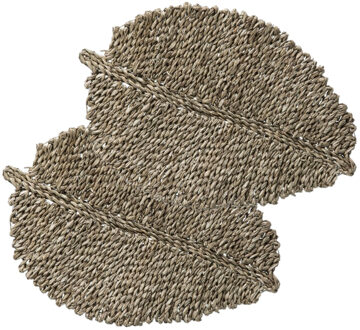 Placemat - Set van 4x stuks - zeegras naturel - 48 x 33 cm - Tafel onderleggers