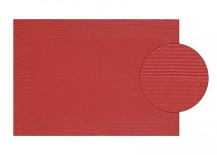 Placemats - 12x stuks - rood - gevlochten - 45 x 30 cm - onderleggers