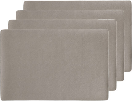 placemats - 4x - lederlook - metallic taupe - 45 x 30 cm - Placemats