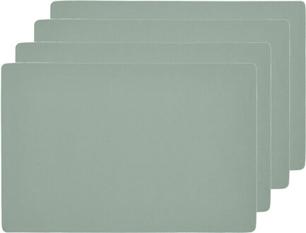 placemats - 6x - lederlook - mintgroen - 45 x 30 cm - Placemats