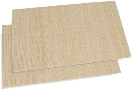 placemats Bamboe - 6x - 30 x 40 cm - naturel - gevlochten - Placemats Beige