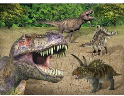 Placemats dinosaurussen - Set van 2x stuks - 3D print - 30 x 40 cm - Dineren of knutselen