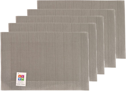 Placemats Hampton - 10x - taupe - PVC - 30 x 45 cm