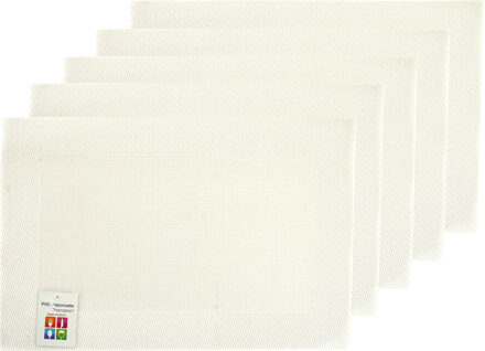 Placemats Hampton - 10x - wit - PVC - 30 x 45 cm
