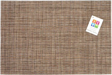 Placemats Hampton - 1x - bruin geweven - PVC - 30 x 45 cm