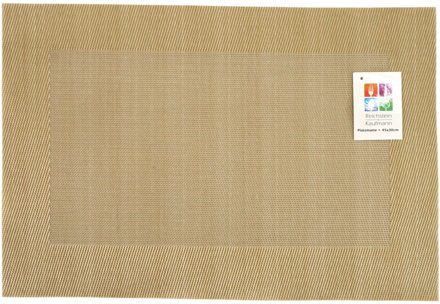 Placemats Hampton - 1x - goud - PVC - 30 x 45 cm - Placemats Goudkleurig