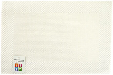 Placemats Hampton - 1x - wit - PVC - 30 x 45 cm - Placemats