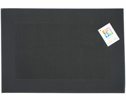 Placemats Hampton - 1x - zwart - PVC - 30 x 45 cm - Placemats