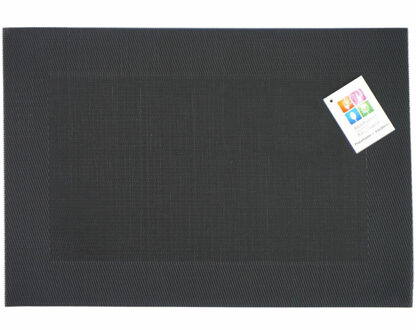 Placemats Hampton - 1x - zwart - PVC - 30 x 45 cm