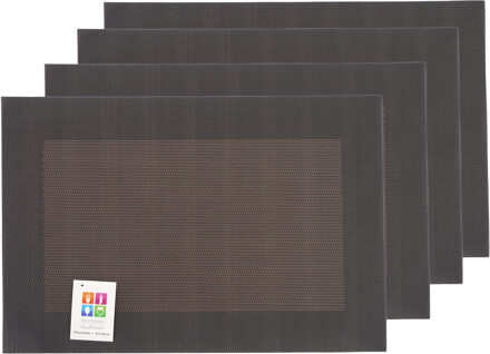 Placemats Hampton - 4x - bruin - PVC - 30 x 45 cm - Placemats