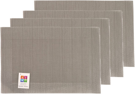 Placemats Hampton - 4x - taupe - PVC - 30 x 45 cm - Placemats