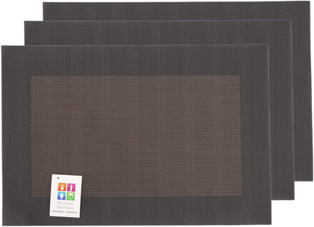 Placemats Hampton - 6x - bruin - PVC - 30 x 45 cm - Placemats