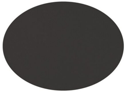 Placemats lederlook ovaal zwart 33 x 45 cm, per 6