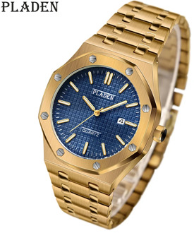 PLADEN Men Watches Top Brand Fashion Stainless Steel Strap Quartz Watches For Men High Quality Waterproof Quartz Clock Gift 2020