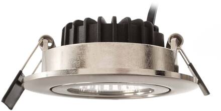 Plafond inbouwlamp Dione, IP44, 2.700 K, nikkel, dimbaar