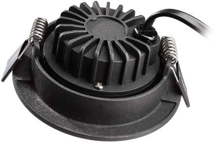 Plafond inbouwlamp Dione, IP44, 4.000 K, zwart, dimbaar