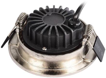 Plafond inbouwlamp Dione, IP44, nikkel, dimbaar tot warm