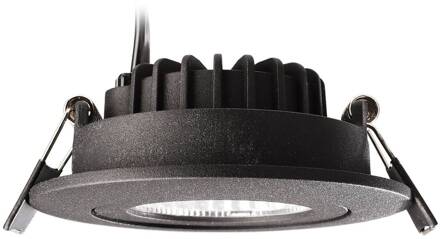 Plafond inbouwlamp Dione, IP44, zwart, dimbaar tot warm