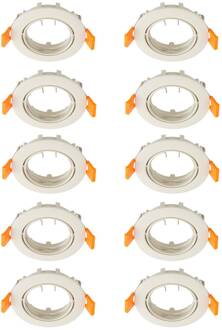 plafond inbouwlamp Fibur, beige, zink, Ø 8,2 cm, 10 stuks