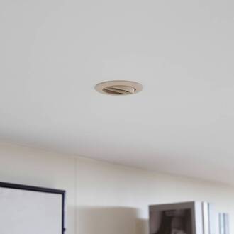 plafond inbouwlamp Fibur, beige, zink, Ø 8,2 cm, set van 3