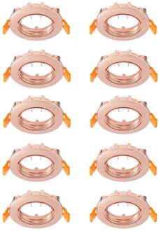 plafond inbouwlamp Fibur, koper, zink, Ø8,2 cm, 10 stuks