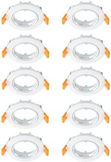 plafond inbouwlamp Fibur, wit, zink, Ø 8,2 cm, 10 stuks