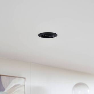 plafond inbouwlamp Fibur, zwart, zink, Ø 8,2 cm, set van 3